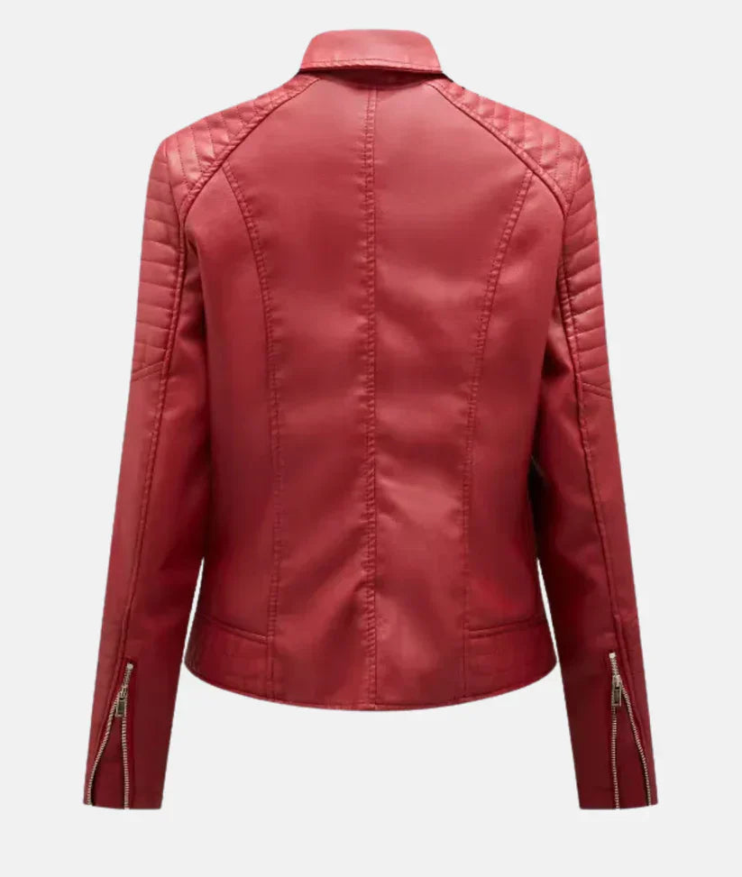 Amber - stylische Bikerjacke mit Reißverschluss und Schulterakzenten