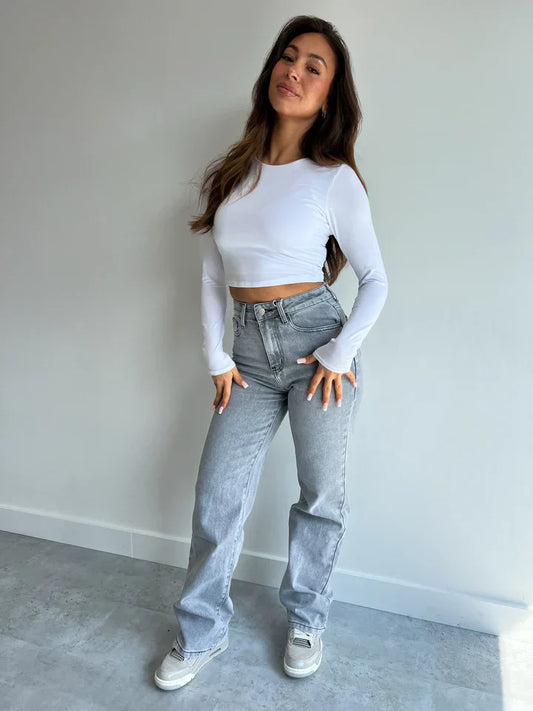 Sky - Jeans mit hoher Taille und geradem Bein für einen lässigen und trendigen Look