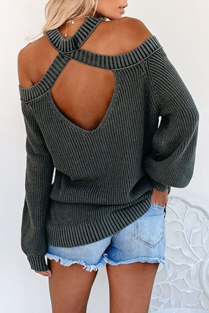 Ruth - modischer Off-Shoulder-Pullover mit einzigartigem Cut-Out-Design