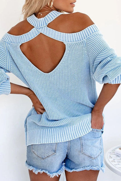 Ruth - modischer Off-Shoulder-Pullover mit einzigartigem Cut-Out-Design