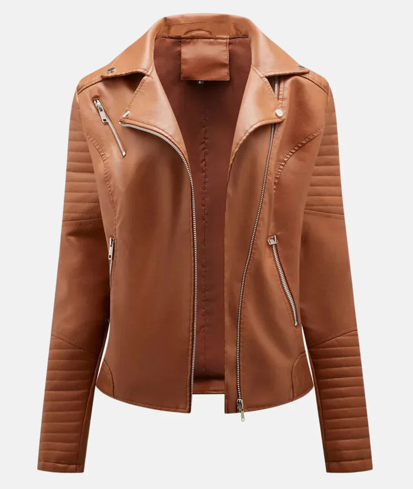 Amber - stylische Bikerjacke mit Reißverschluss und Schulterakzenten