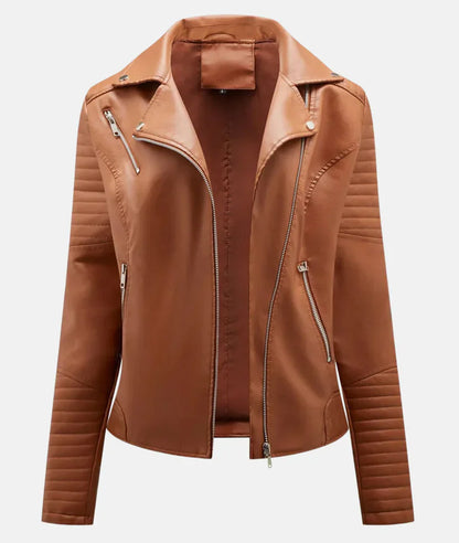 Amber - stylische Bikerjacke mit Reißverschluss und Schulterakzenten