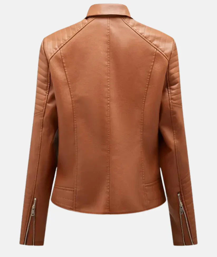 Amber - stylische Bikerjacke mit Reißverschluss und Schulterakzenten