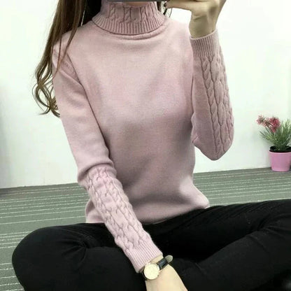 Livia - bequemer Rollkragenpullover mit gestrickten Ärmeln