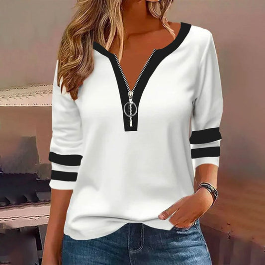 Carmel - bequeme Reißverschlussbluse für einen coolen Look