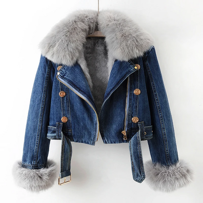 Jeona - Jeansjacke mit flauschig Details für einen warmen Look