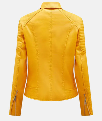 Amber - stylische Bikerjacke mit Reißverschluss und Schulterakzenten