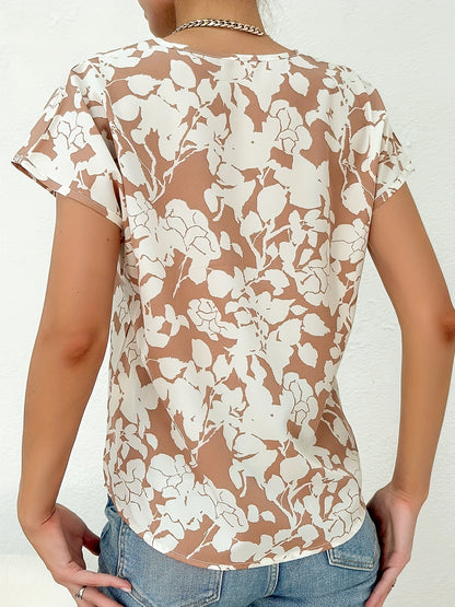 Graysen - kurzärmelige Bluse mit Blumendruck