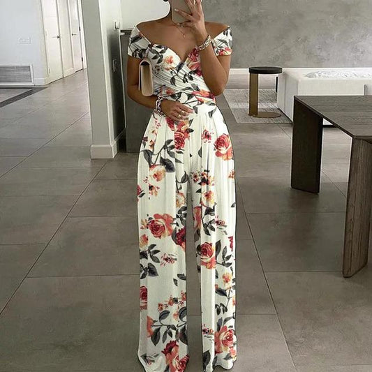 Holly - Maxi-Jumpsuit mit schulterfreiem V-Ausschnitt