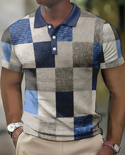 Romilly - stilvoll geblocktes Kurzarm-Poloshirt für Männer